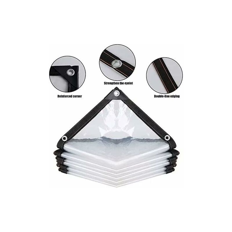 Transparent Waterproof Tarpaulin With Eyelets - For Garden Furniture - Outdoor Use - Rainproof - Plant Insulation - - Image 3