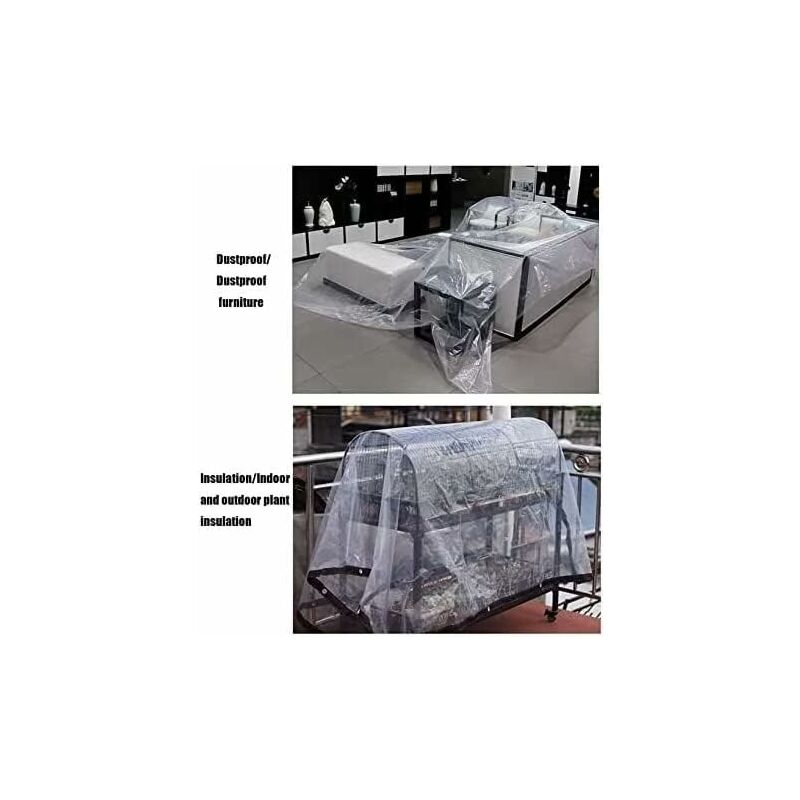 Transparent Waterproof Tarpaulin With Eyelets - For Garden Furniture - Outdoor Use - Rainproof - Plant Insulation - - Image 4