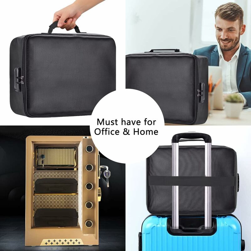 Fireproof Document Bag With Lock - Waterproof Storage Bag For Home, Office, Travel - Image 2