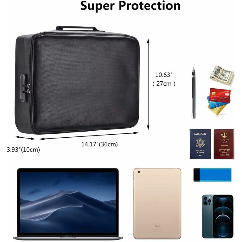 Fireproof Document Bag With Lock - Waterproof Storage Bag For Home, Office, Travel - Image 4