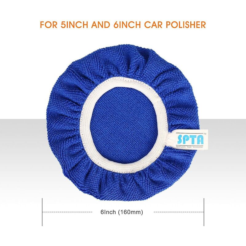 5 pcs (125-150Mm) Buffing Bonnets Microfiber Polishing Bonnets Set Polishing Buffing Bonnets Electric Bonnets For - Image 3