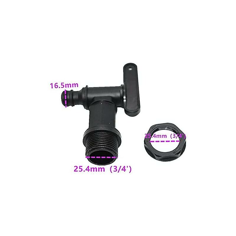 1000L Plastic Tank Faucet, Ibc Water Storage Box Adapter, Garden Hose Faucet Adapter, For Rainwater Collector, Fuel - Image 2