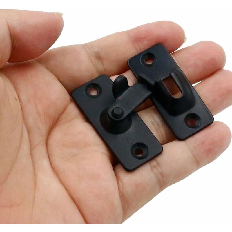 90 Degree Right Angle Stainless Steel Door Lock, Used For Wooden Fences, Doors And Windows, Sliding Doors (Black) - Image 3