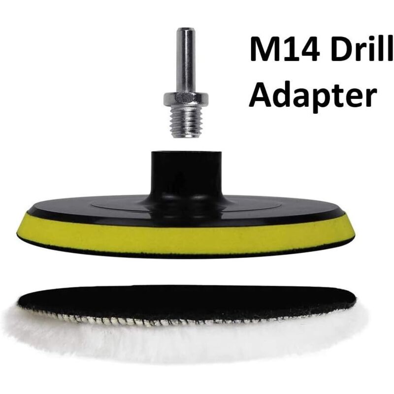 4 pcs 6 Inch Wool Polishing Pad Polishing Wheel For Bit Buffer Accessories With M14 Bit Adapter - Image 4