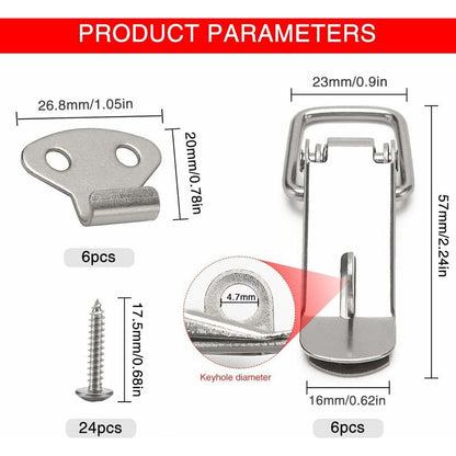 6 pcs Lever Latch Spring Loaded Catch, 72Mm Toggle Spring Loaded Latch With Hook For Cabinet, Box, Drawer, Cupboard, - Image 4