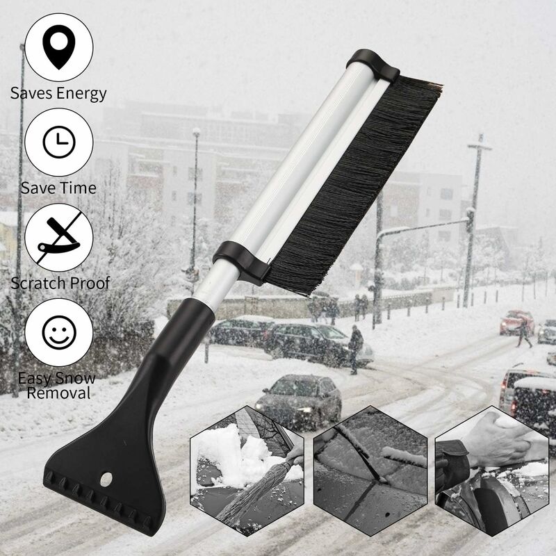 Snow Brush, 2 In 1 Ice Scraper Snow Brush Snow Broom Brush For Car Truck Windshield - Image 3