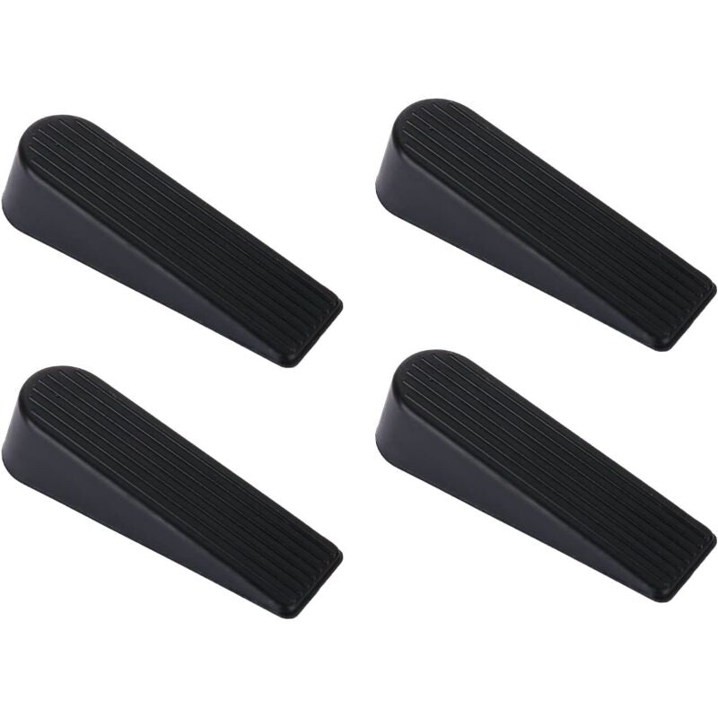 Door Wedge, 4 Pack Rubber Door Stopper Upgrade Door Stop, 100% Silicone, Non-Toxic, No Odor, Black - Image 2