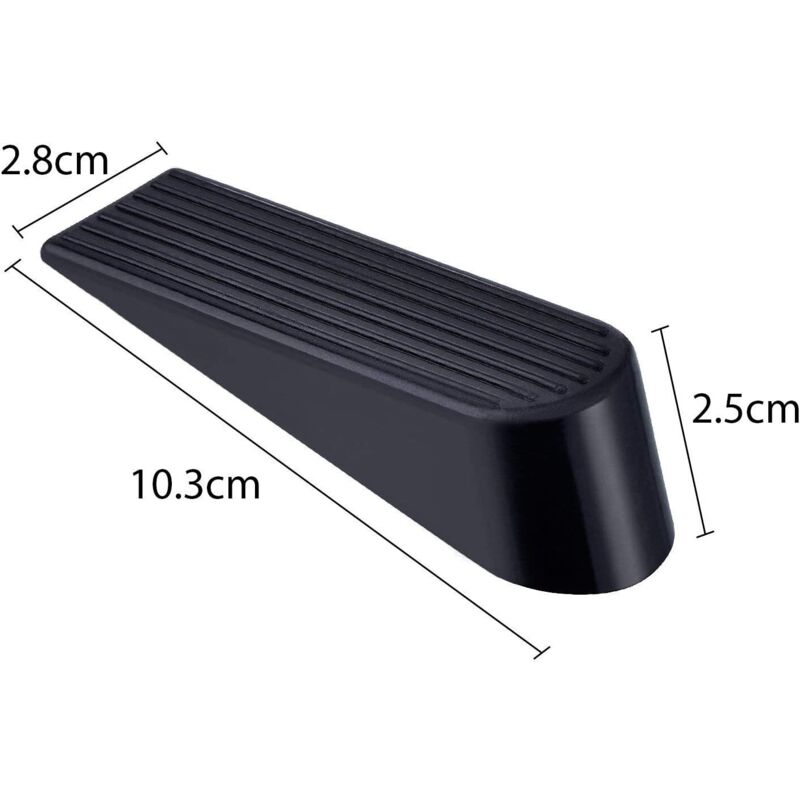 Door Wedge, 4 Pack Rubber Door Stopper Upgrade Door Stop, 100% Silicone, Non-Toxic, No Odor, Black - Image 3