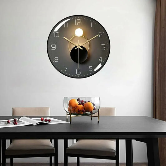 Modern Silent Wall Clock, 30Cm Diameter ROund Digital Quartz Wall Clock, Suitable For Living ROom, Office, Bedroom, - Image 4