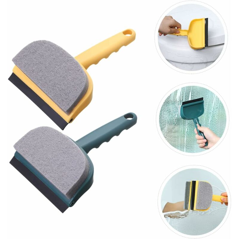 2 pcs Glass Wiper Bath Cleaner Household Floor Cleaners Double-Sided Window Cleaning Sponge Glass Cleaner Glass Cleaner - Image 3
