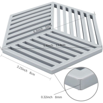 Kitchen Pot Coaster Tapis De Protection En Silicone Teffa (Gris, Raya Hexagonal: 160X138X8Mm) - Image 2