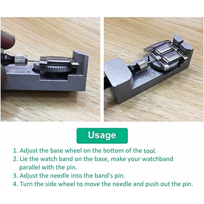 Adjustable Watch Pin Punch Tool, Watchmaker Watch Band Tool Link Pin Remover Repair Kit With 3 Extra Pins - Image 3