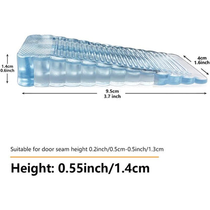 4 pcs Transparent Door Wedge Soft Rubber Non-Slip Block Adjustable Height Door Stopper For Tile, Floor, Concrete, - Image 2