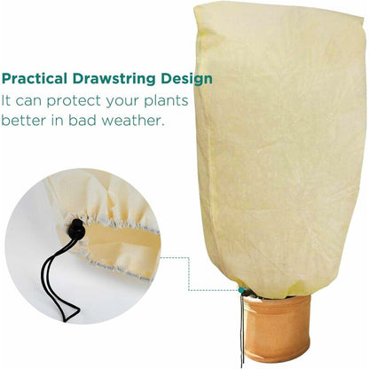 2 Pieces Plant Winter Protection Bags Winter Protection For Potted Plants, Beige, Solid, 100 X 80 Cm - Image 2