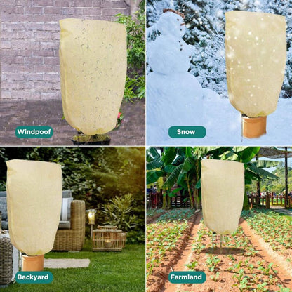 2 Pieces Plant Winter Protection Bags Winter Protection For Potted Plants, Beige, Solid, 100 X 80 Cm - Image 3