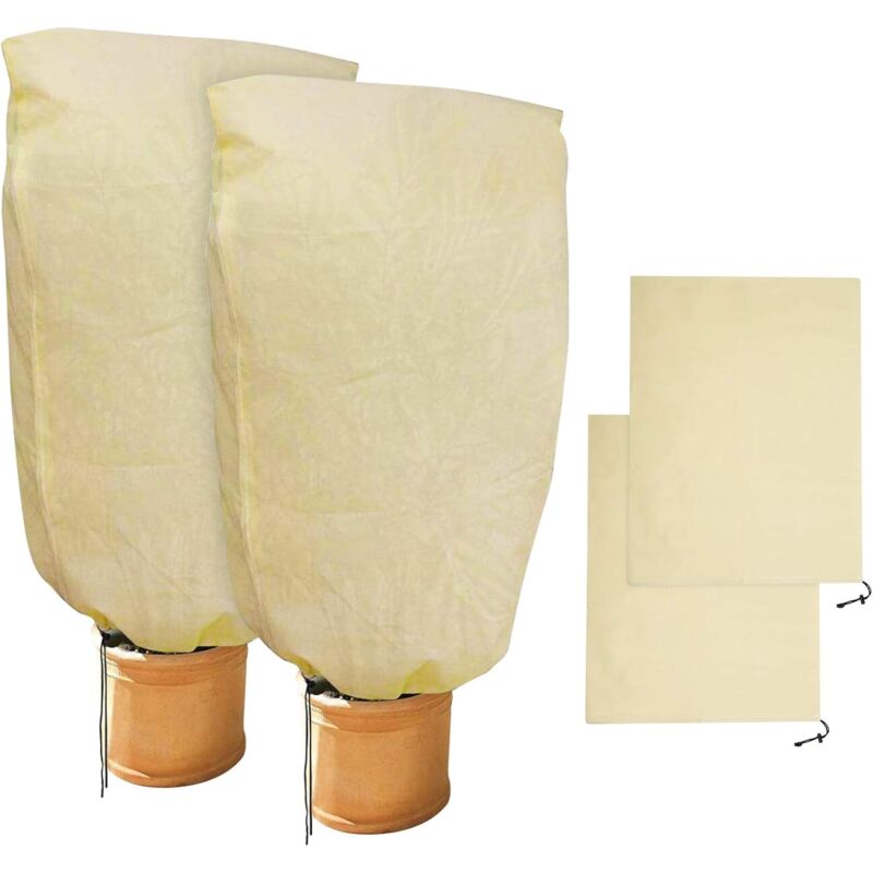 2 Pieces Plant Winter Protection Bags Winter Protection For Potted Plants, Beige, Solid, 100 X 80 Cm - Image 4