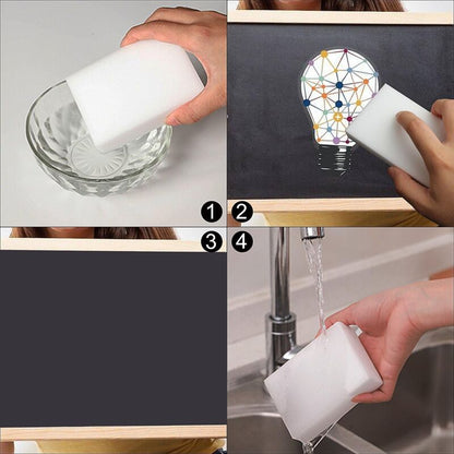 Magic Sponges, 50 pcs Melamine Cleaning Sponge - Magic Eraser For Bathroom, Pool, Kitchen, Floor, Wall - White 10X7X3Cm - Image 4