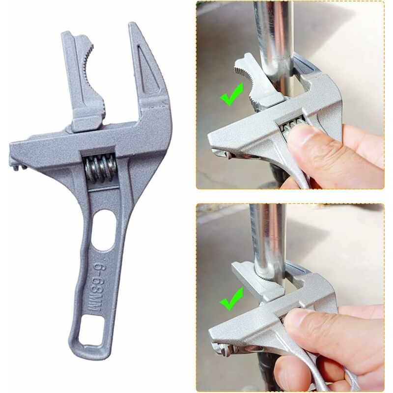 Adjustable Wrench, Aluminum Large Opening Adjustable Wrench, 6-68Mm Bathroom Wrench, Adjustable Wrenches For Tightening - Image 2