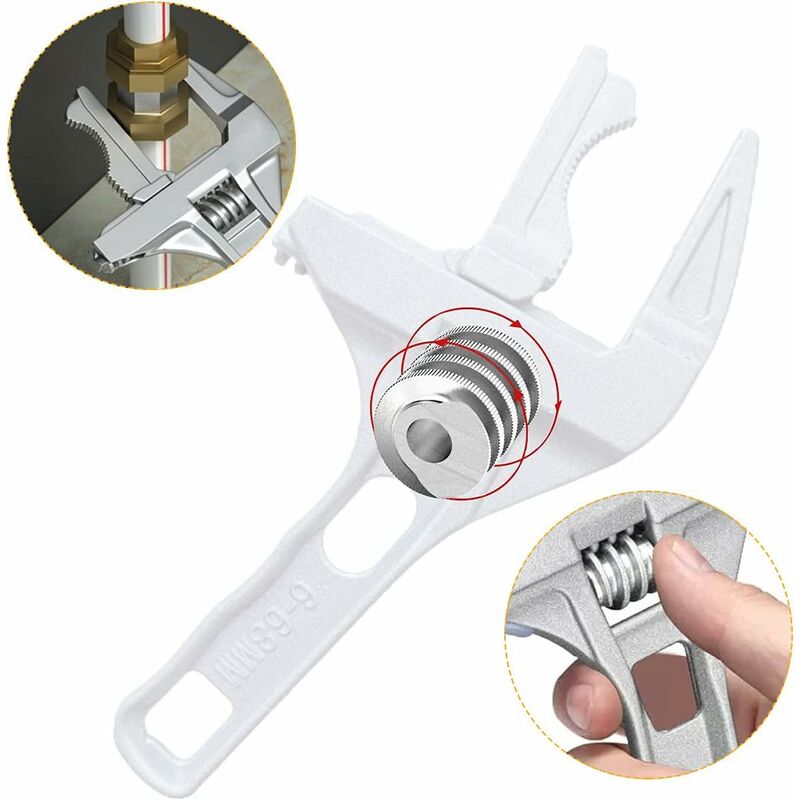 Adjustable Wrench, Aluminum Large Opening Adjustable Wrench, 6-68Mm Bathroom Wrench, Adjustable Wrenches For Tightening - Image 3