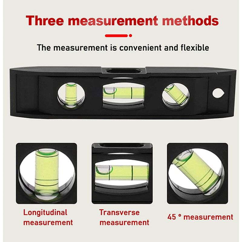 Compact Level, 3 Level Magnetic Level Bubble Measuring Tool Abs And Acrylic Level Measuring Tool - Image 2