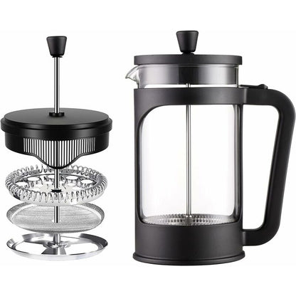 1 Liter/34 Oz French Press Coffee/Tea Maker Heat Resistant Borosilicate Glass, Stainless Steel Filter & Black Lid. - Image 2