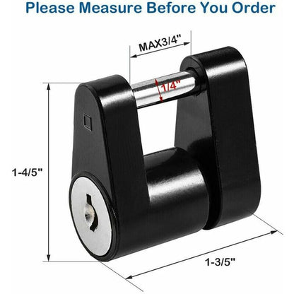 Caravan Security Locks For Safe And Durable Theft Protection, Unisex Metal Locksmith Tools, Trailer Lock, Black - Image 2