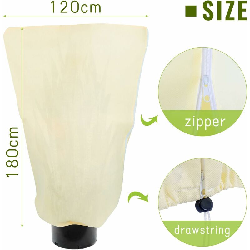 Plant Winter Cover, Plant Winter Cover With Drawstring And Zipper, 120 X 180 Cm Plant Protection Cover Winter Cover - Image 2