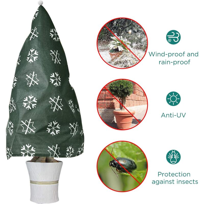 2 Piece Plant Winter Protection Bag Winter Protection For Potted Plants, Beige, Solid, 110X80 Cm - Image 2