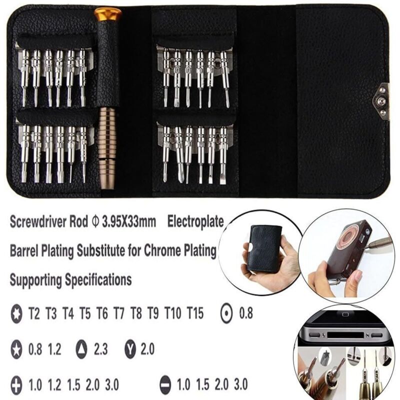 25 pcs Screwdriver Set Portable Precision Screwdriver Repair Tools Kit For Iphone, Computer, Toys, Glasses, Watches Etc - Image 3