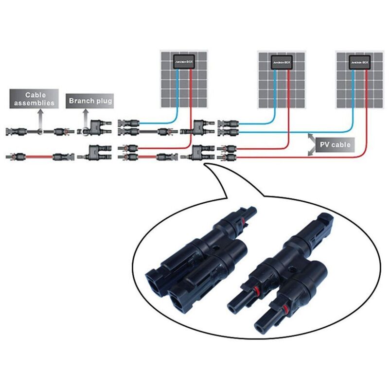 Solar Panel Mc4 Branch Connectors T/Y Cable Splitter Fitting - Image 4