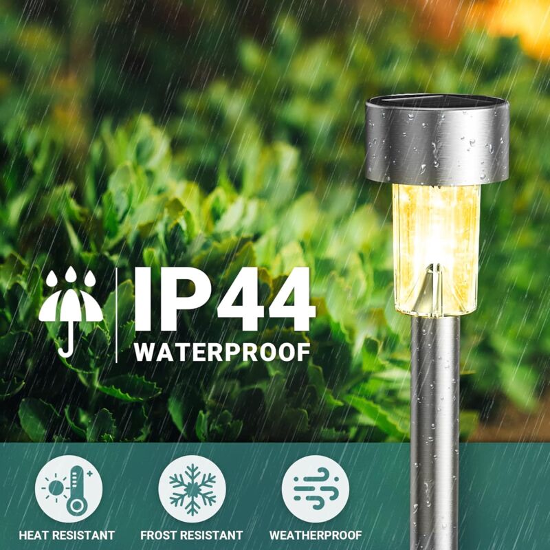 Colorful Outdoor Solar Garden Lights Stainless Steel LED Lights 12 pcs Wireless For Outdoor，4.529.5Cm - Image 4