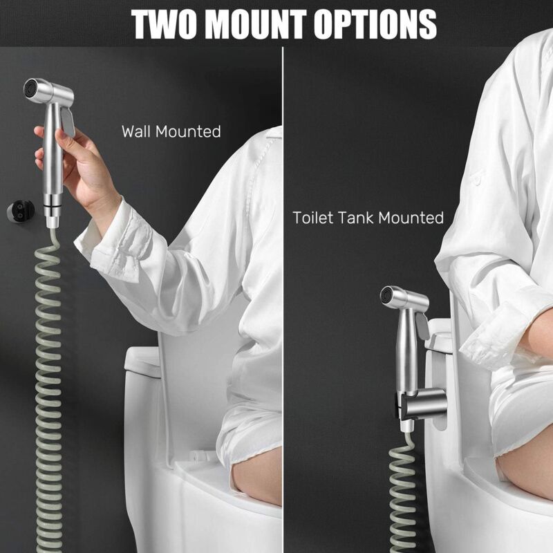 High Quality Toilet Bidet Kit With Water Tank Hook And 59" Abs Telescopic Flexible Shower Hose For DAily Personal - Image 4