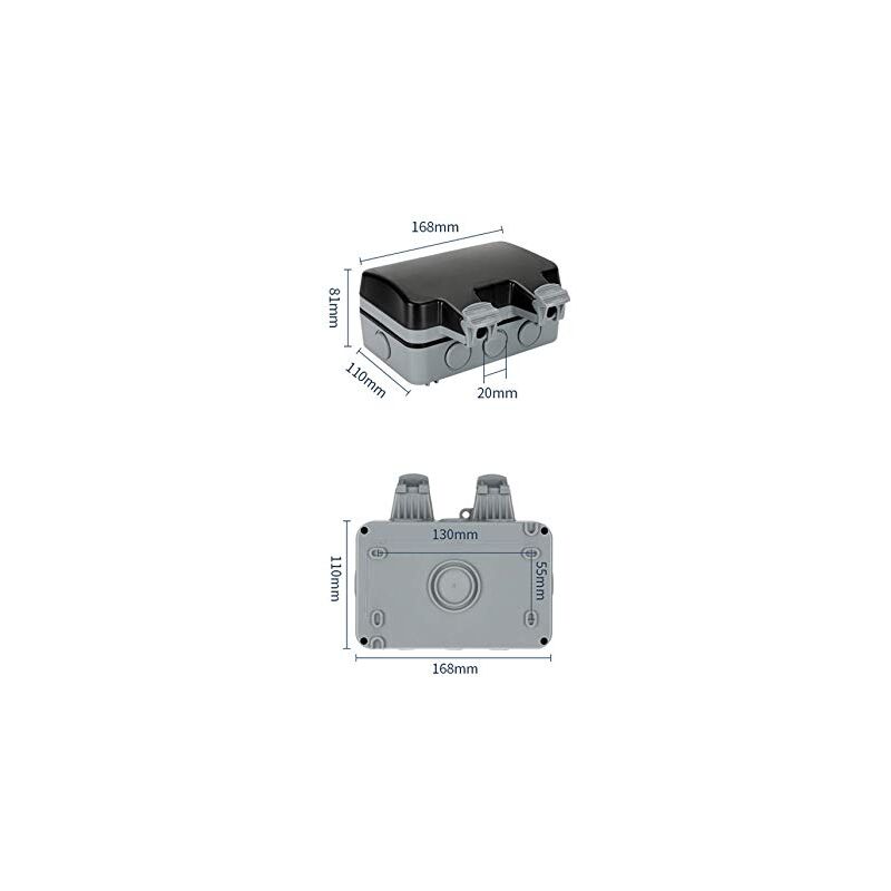 Outdoor Double Wall Socket With Usb Waterproof Heavy Duty Electrical Outlet With Wall Box (Double) - Image 2