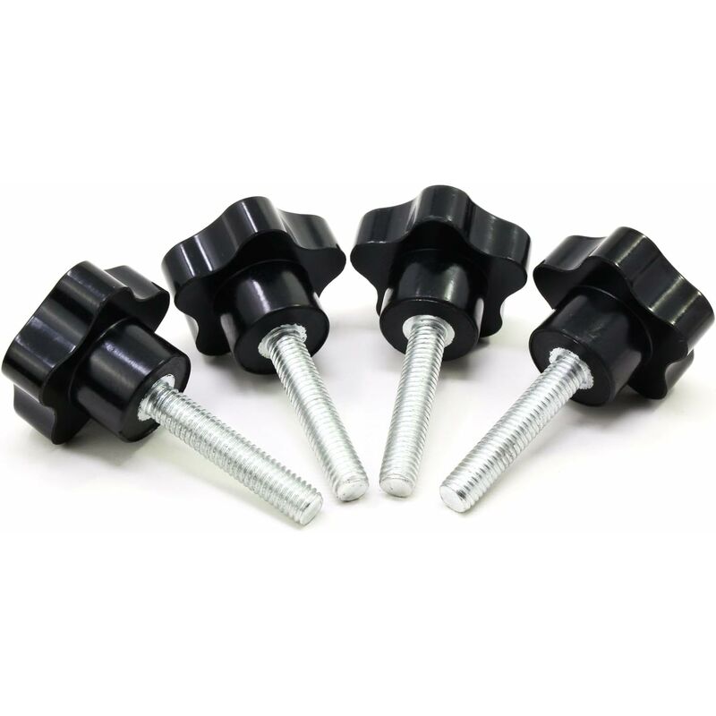 10 pcs M8X40 Female Thread Nut Clamping Handle Star Shape Hand Knobs Black Plastic Screw-In Handle Clamping Knob For - Image 4