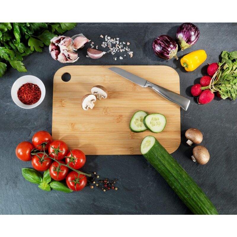 Bamboo Cutting Board M - Kitchen Board, Cutting Board With Grip Hole, Blade-Friendly, Bamboo, 30 X 0.8 X 20 Cm, Brown - Image 4