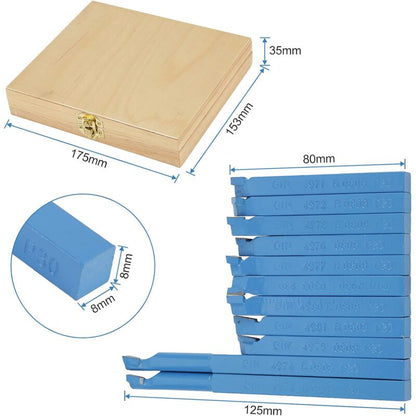 Universal Lathe Tools Milling Cutting Turning Tool Set, 11 pcs Carbide Tipped Cutting Tool Set, High Versatility Lathe - Image 3
