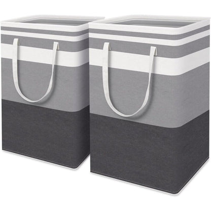 2 Pack Large Foldable Laundry Basket With Easy Carry Handles, Waterproof And Extended Handles For Storing And Carrying