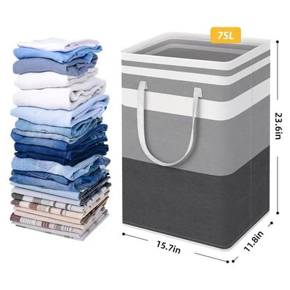 2 Pack Large Foldable Laundry Basket With Easy Carry Handles, Waterproof And Extended Handles For Storing And Carrying - Image 2