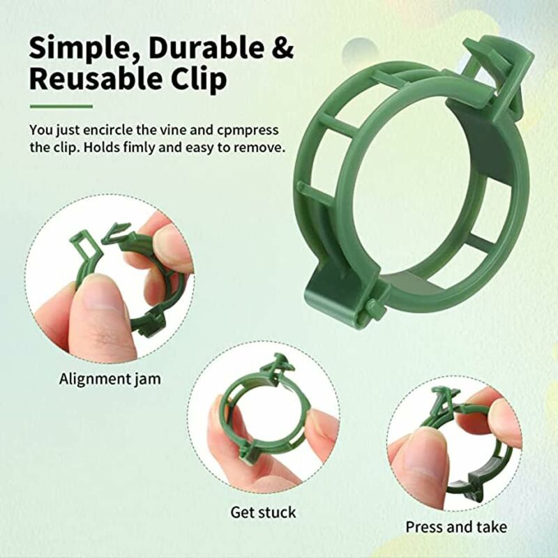 100 pcs Plant Support Clips Tomato Clips Ties Twine Vine Trellis Cages Climbing Plants Vegetables 2.5Cm - Image 3