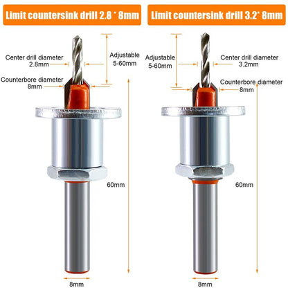2 pcs Wood Drill Bits, Hss Drill Bit Set, 8Mm Steel Countersink Drill Bits, Countersink Drill Bit Set For Woodworking, - Image 2