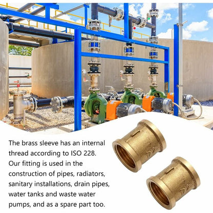 Female Straight Couplings, Female Connector Accessories, Female Connecting Pipe Threads, Female Connectors, 1/2 Brass - Image 4