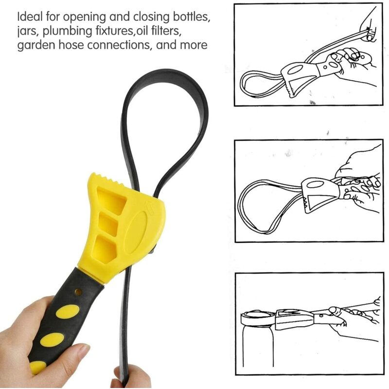 Clé À Sangle Réglable Pour Filtre, 2 Clés 6/8" À Sangle De Filtre Multifonctional Poignée Outil De Retrait Pour - Image 3