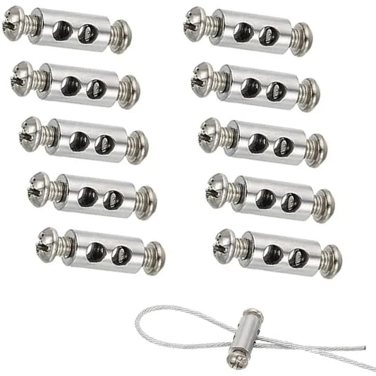 10 pcs Cable Clamps With Screw Terminal Cap, Cable Clips For 1-2Mm Diameter Cable And Wire, Double Ended Cable And
