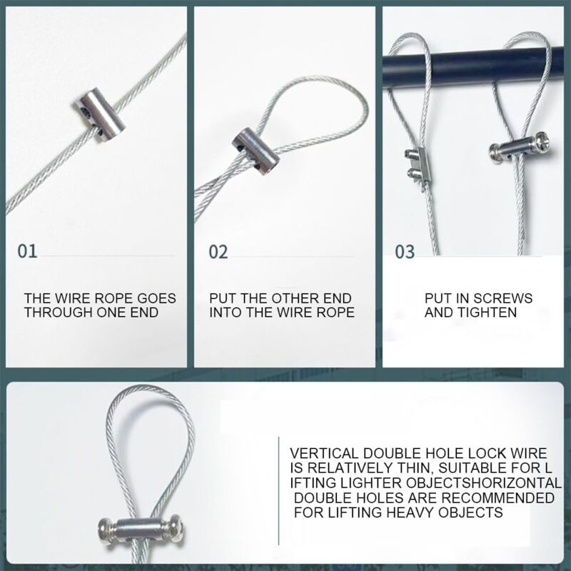 10 pcs Cable Clamps With Screw Terminal Cap, Cable Clips For 1-2Mm Diameter Cable And Wire, Double Ended Cable And - Image 2