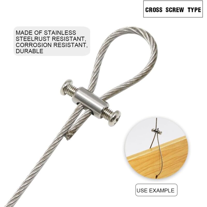 10 pcs Cable Clamps With Screw Terminal Cap, Cable Clips For 1-2Mm Diameter Cable And Wire, Double Ended Cable And - Image 4
