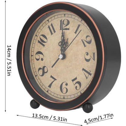 Vintage Retro Analog Alarm Clock, ROund Alarm Clock, Small Desk Clock, Super Quiet, Non-Ticking, Small Clock For Home - Image 3