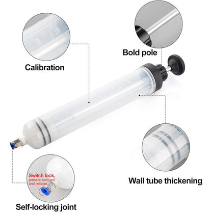 Oil Syringe 500Ml Oil Suction Syringe-Transfer Pump,Brake Fluid Syringe With Extension Tube-Drain Syringe Hand Pump - Image 3