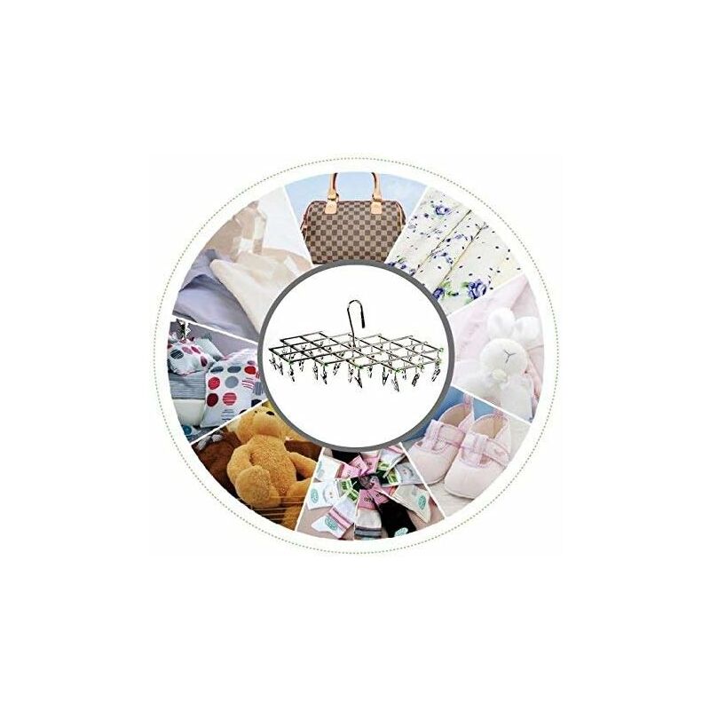 Stainless Steel Drying Racks With 35 Clothes Pegs For Socks, Shorts, Underwear And Baby Clothes - Image 3