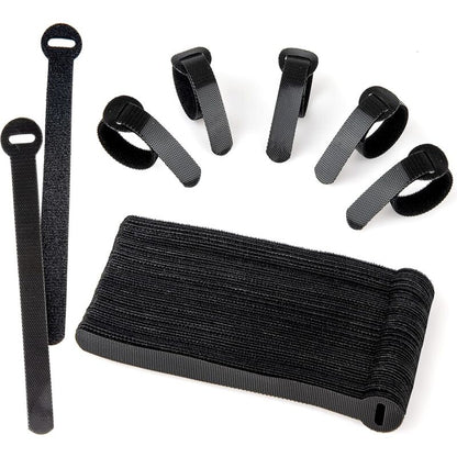 60 Pack Black Reusable Cable Ties Adjustable Releasable Cable Management Clips For Pc Cables, Organizing Cords, Tv,