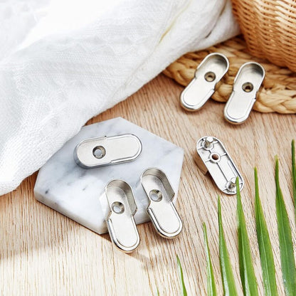 6 pcs Oval Wardrobe Rail End Brackets Nickel Plated Silver Wardrobe ROd Holder 15Mm Wardrobe Flange Rail Brackets And 6 - Image 4